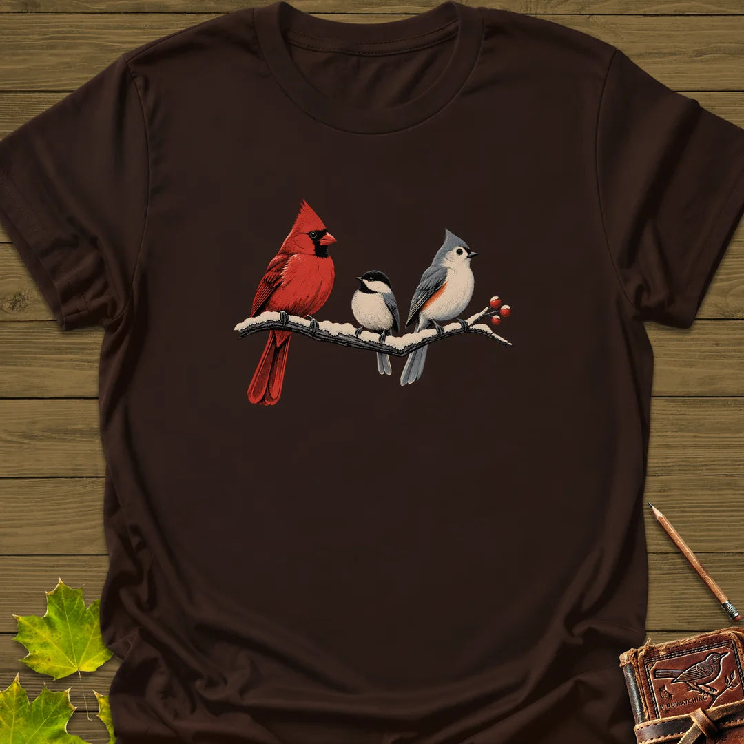 Winter Branch Trio T-Shirt in Dark Chocolate