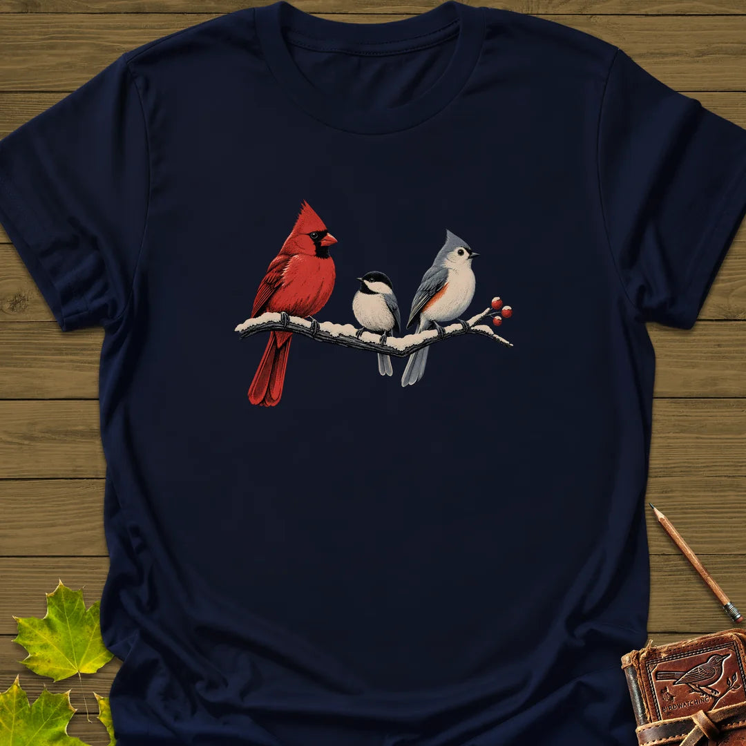 Winter Branch Trio T-Shirt in Navy