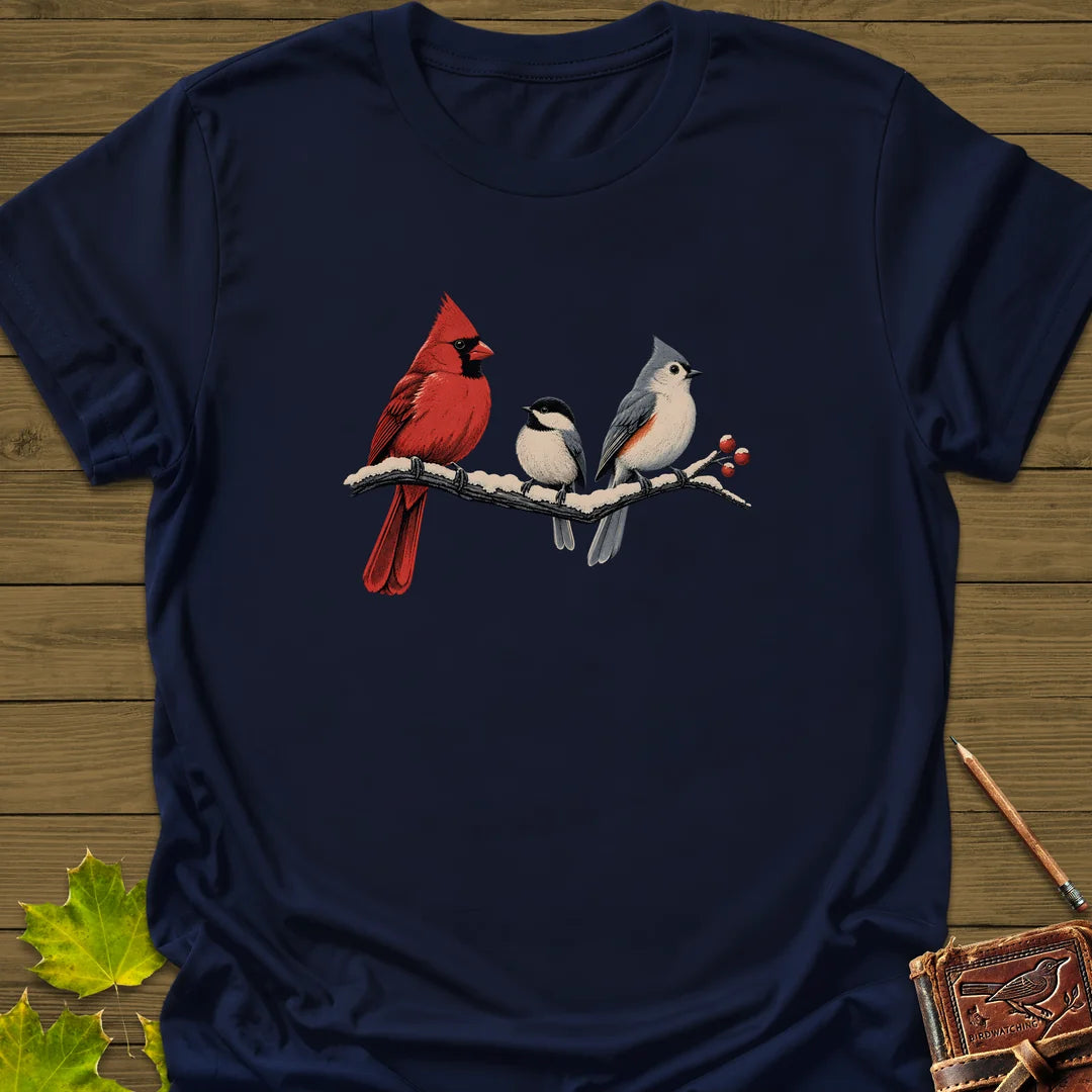 Winter Branch Trio T-Shirt in Navy