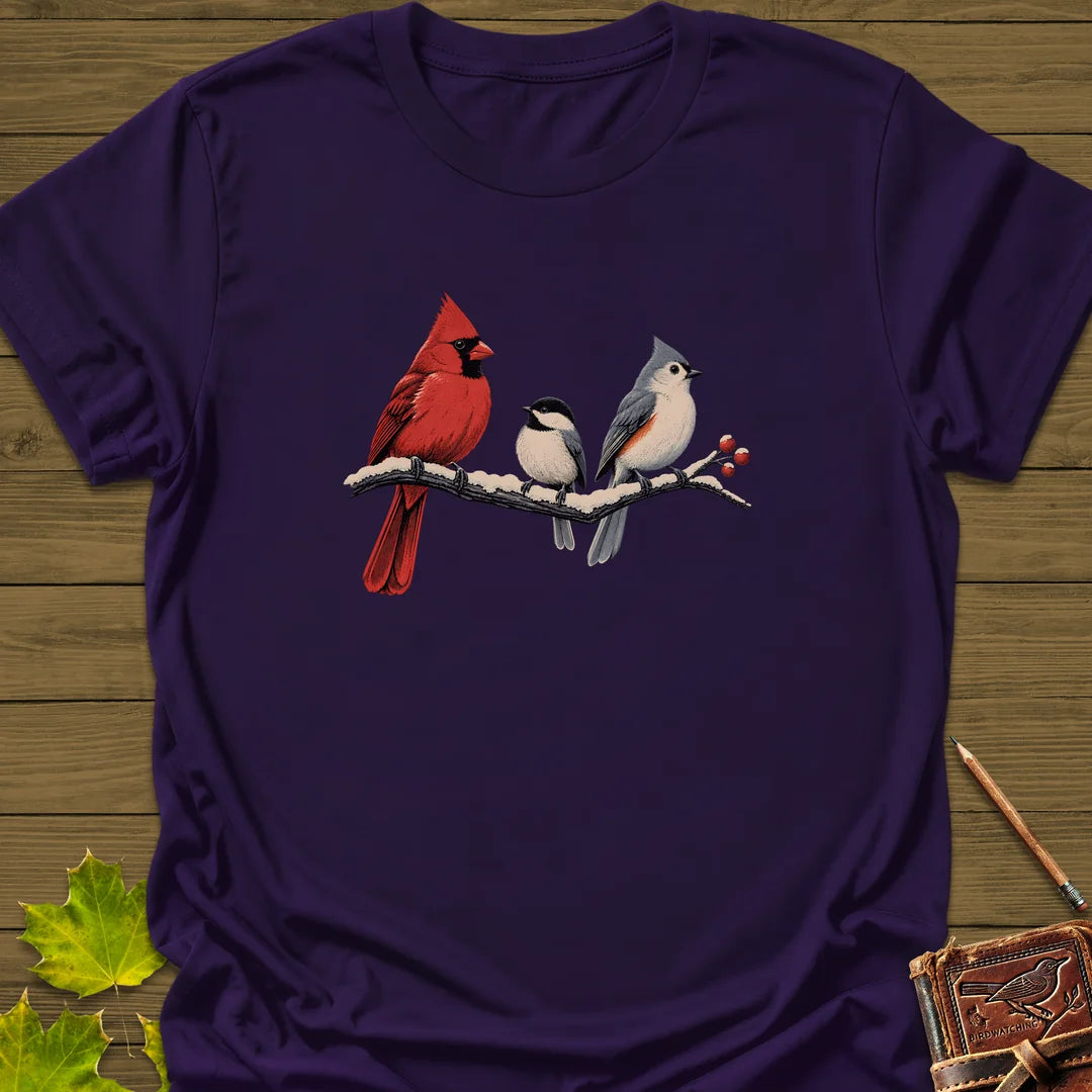 Winter Branch Trio T-Shirt in Purple