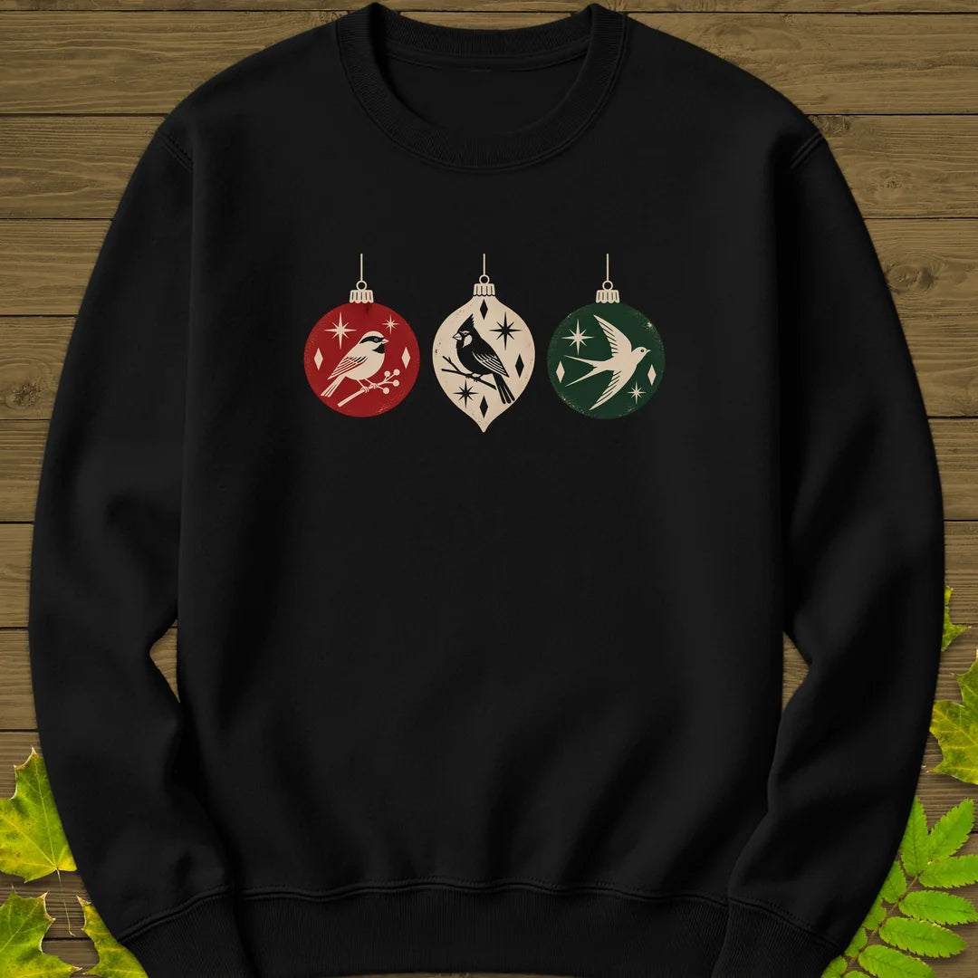 Ornament Flock Sweatshirt in Black