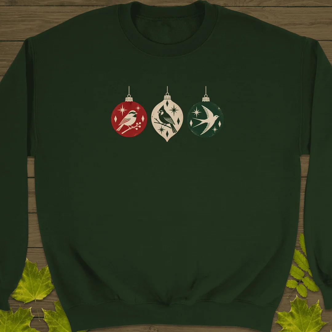Ornament Flock Sweatshirt in Forest Green
