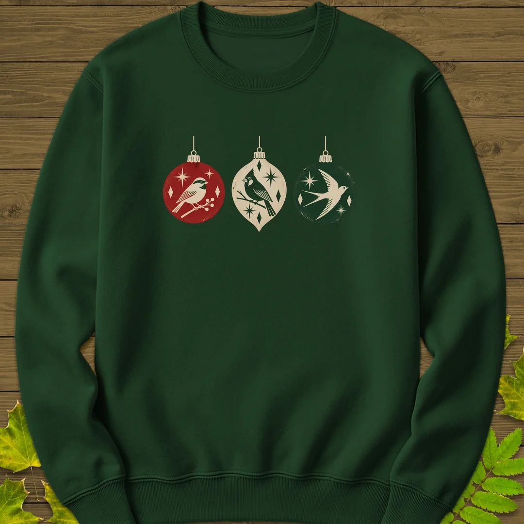 Ornament Flock Sweatshirt in Forest Green