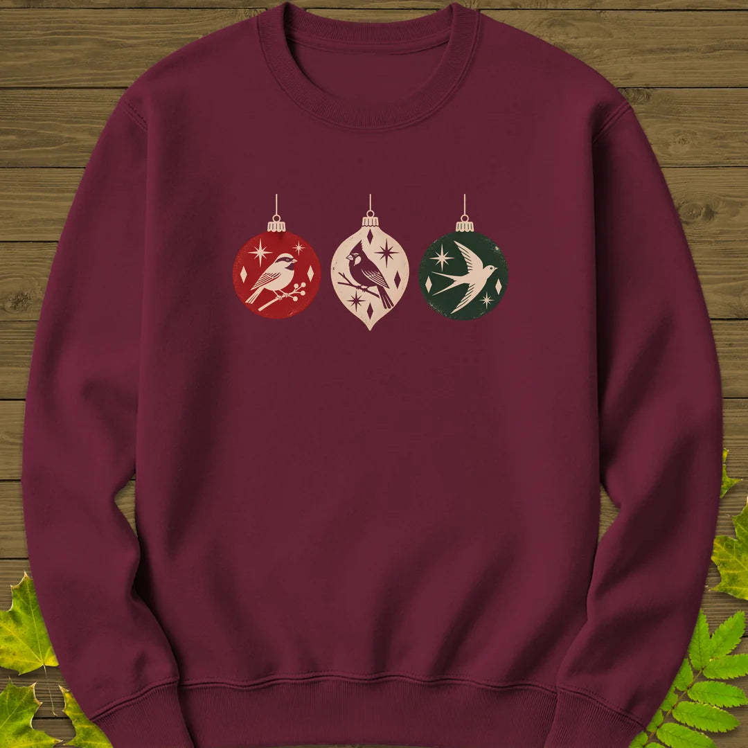 Ornament Flock Sweatshirt in Maroon