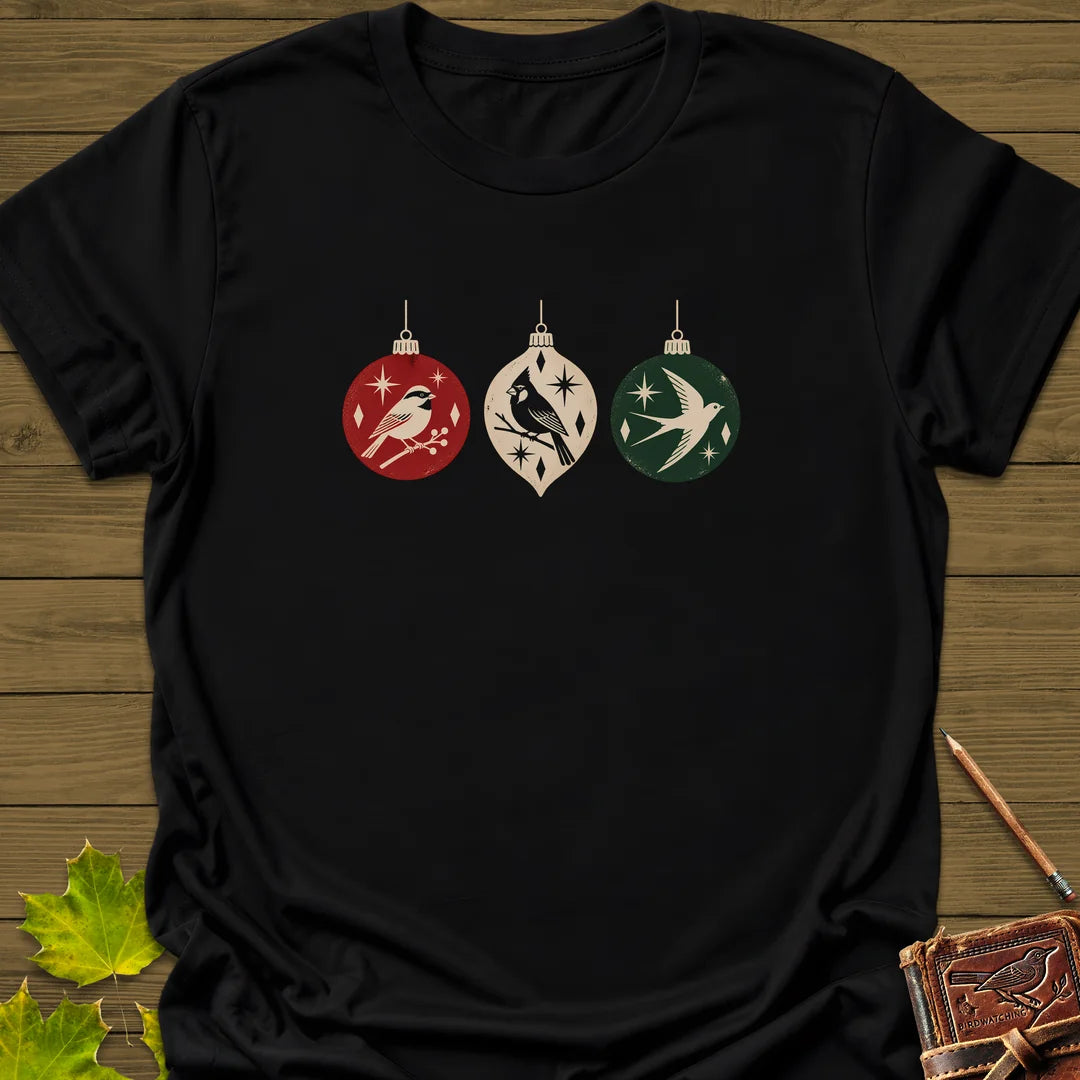 Ornament Flock T-Shirt in Black