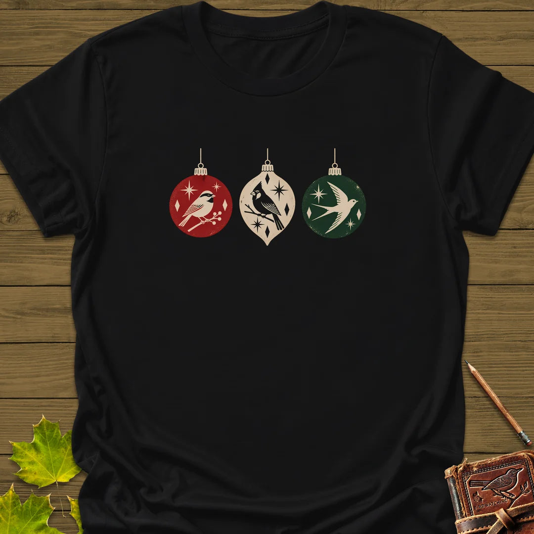 Ornament Flock T-Shirt in Black