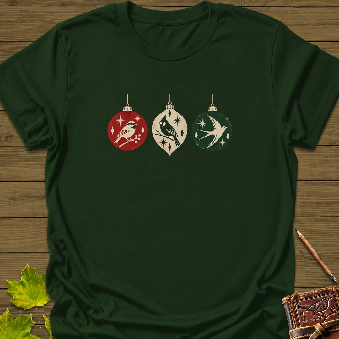 Ornament Flock T-Shirt in Forest Green