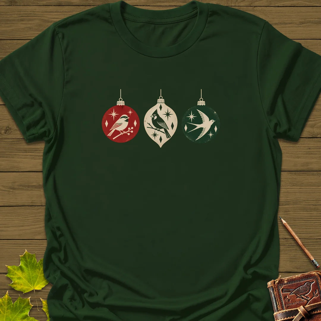 Ornament Flock T-Shirt in Forest Green