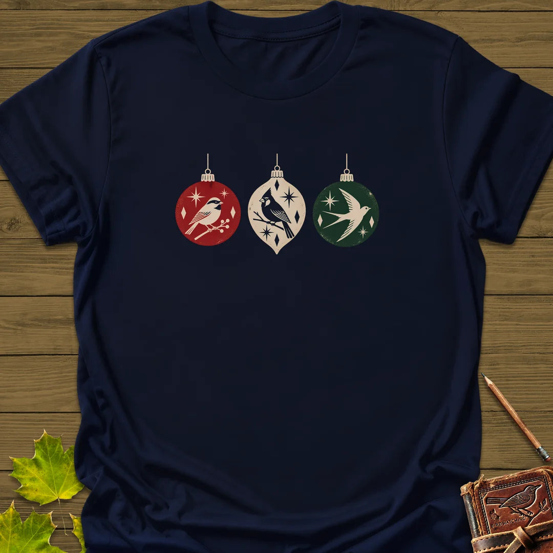 Ornament Flock T-Shirt in Navy