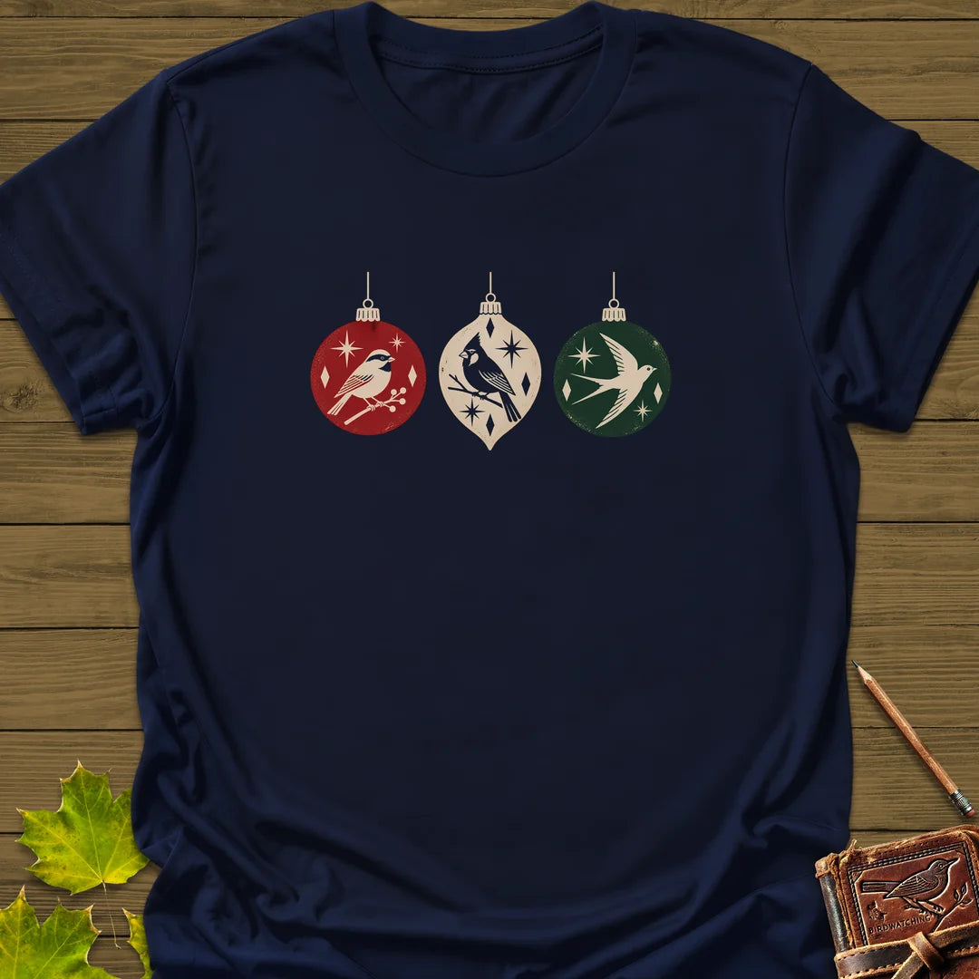 Ornament Flock T-Shirt in Navy