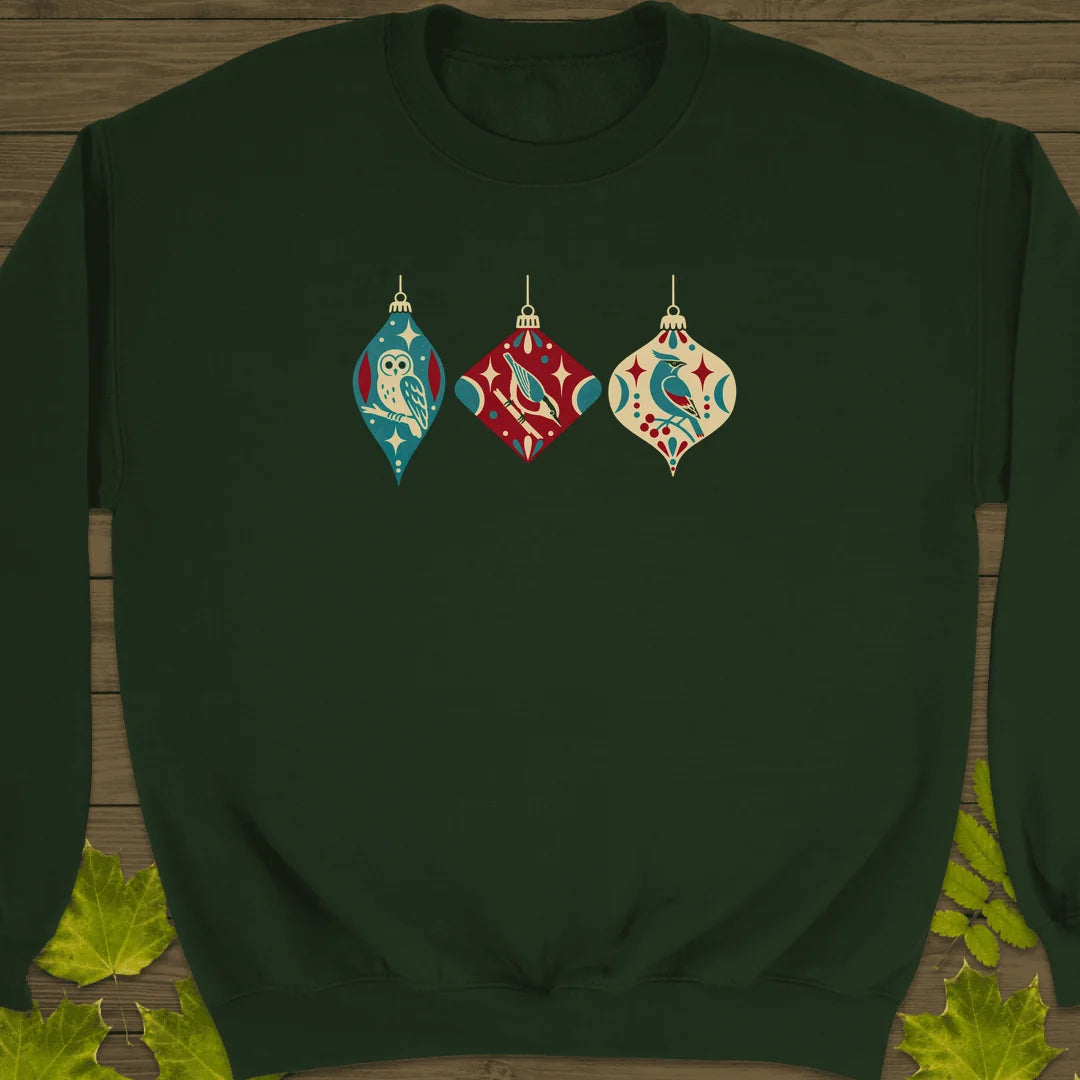 Ornament Trio Sweatshirt in Forest Green
