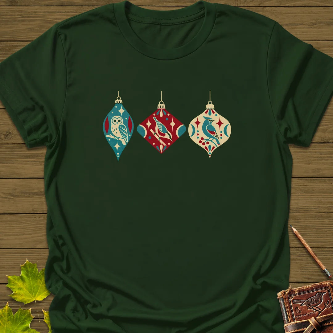 Ornament Trio T-Shirt in Forest Green
