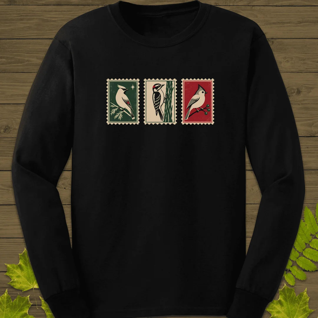 Winter Postage Trio Long Sleeve in Black