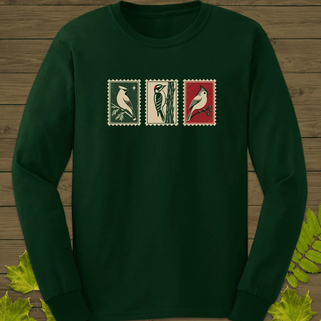 Winter Postage Trio Long Sleeve in Forest Green