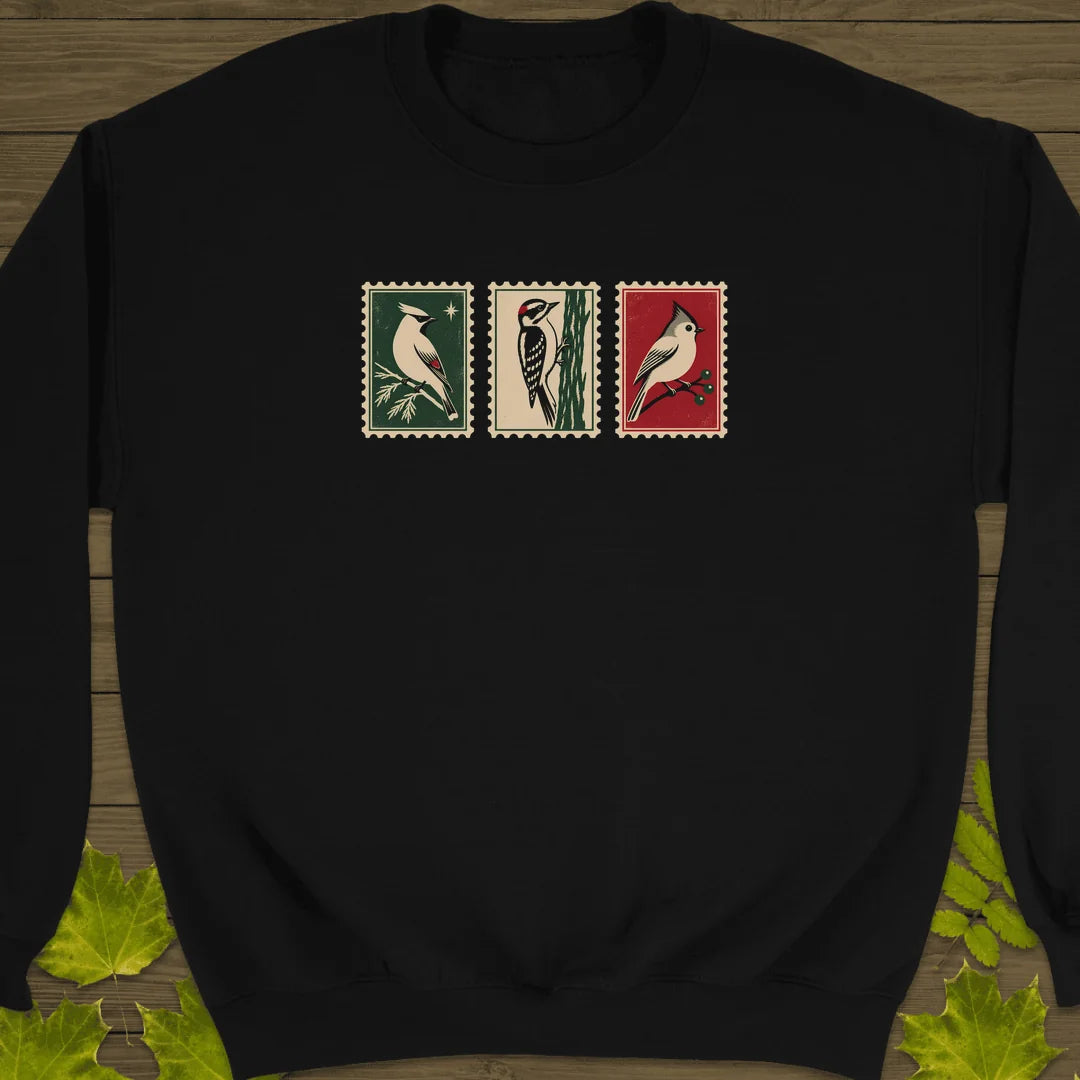 Winter Postage Trio Sweatshirt in Black