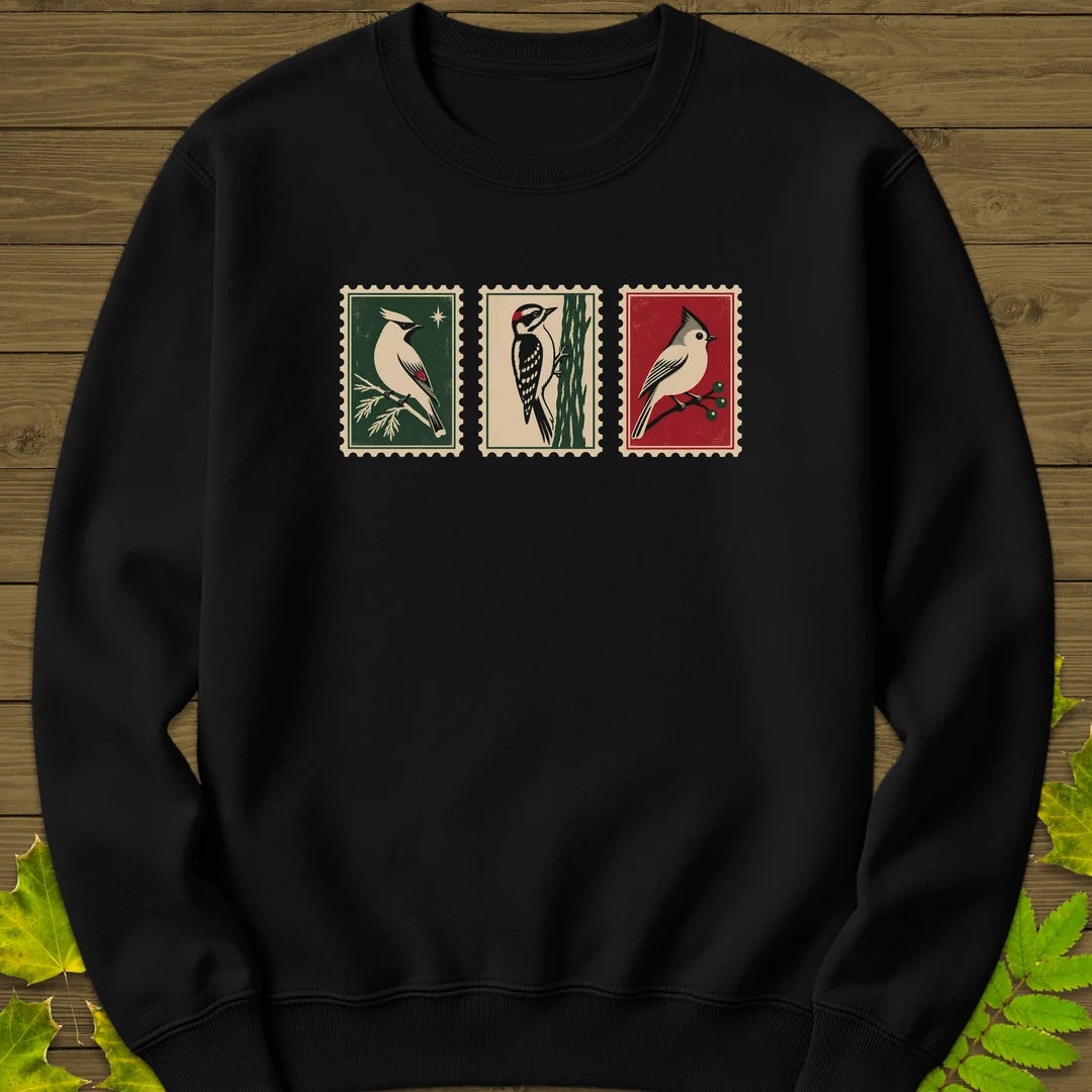 Winter Postage Trio Sweatshirt in Black