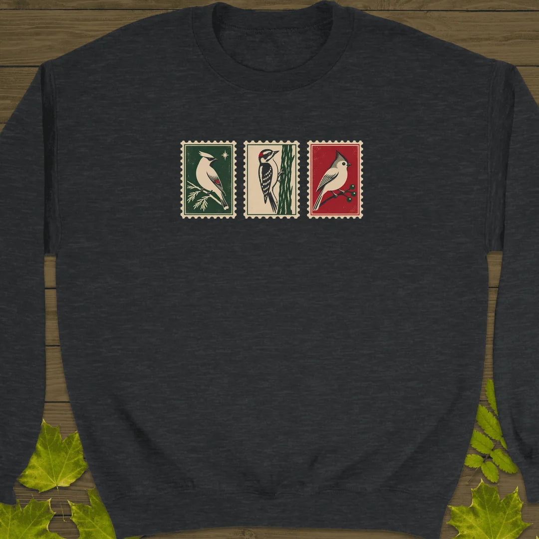 Winter Postage Trio Sweatshirt in Dark Heather