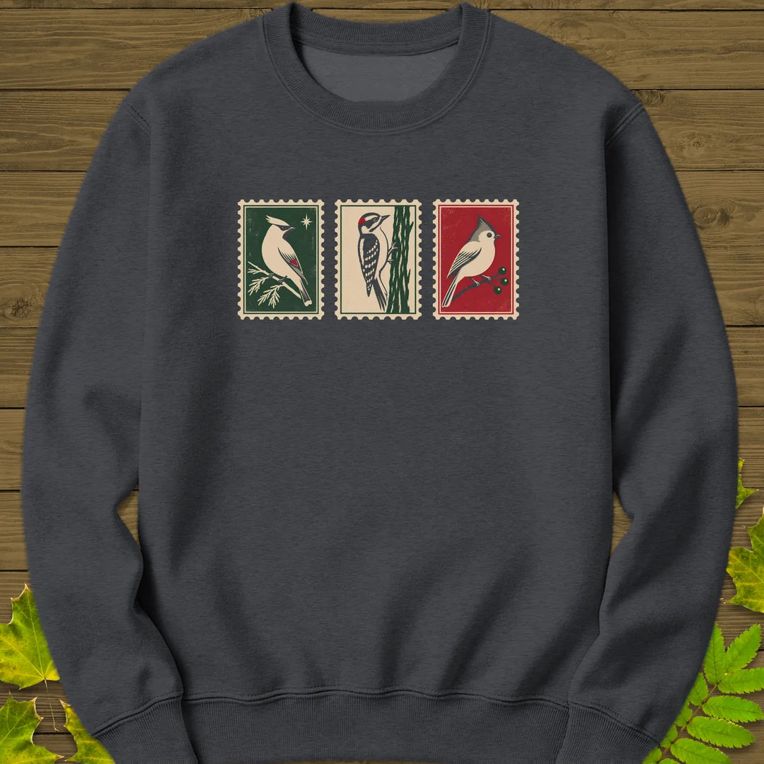 Winter Postage Trio Sweatshirt in Dark Heather