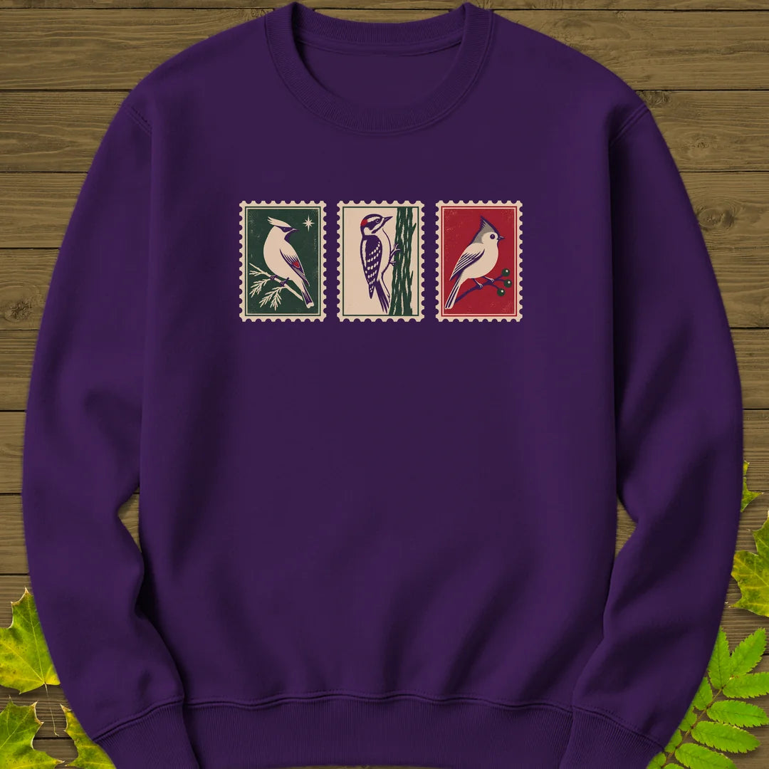 Winter Postage Trio Sweatshirt in Purple
