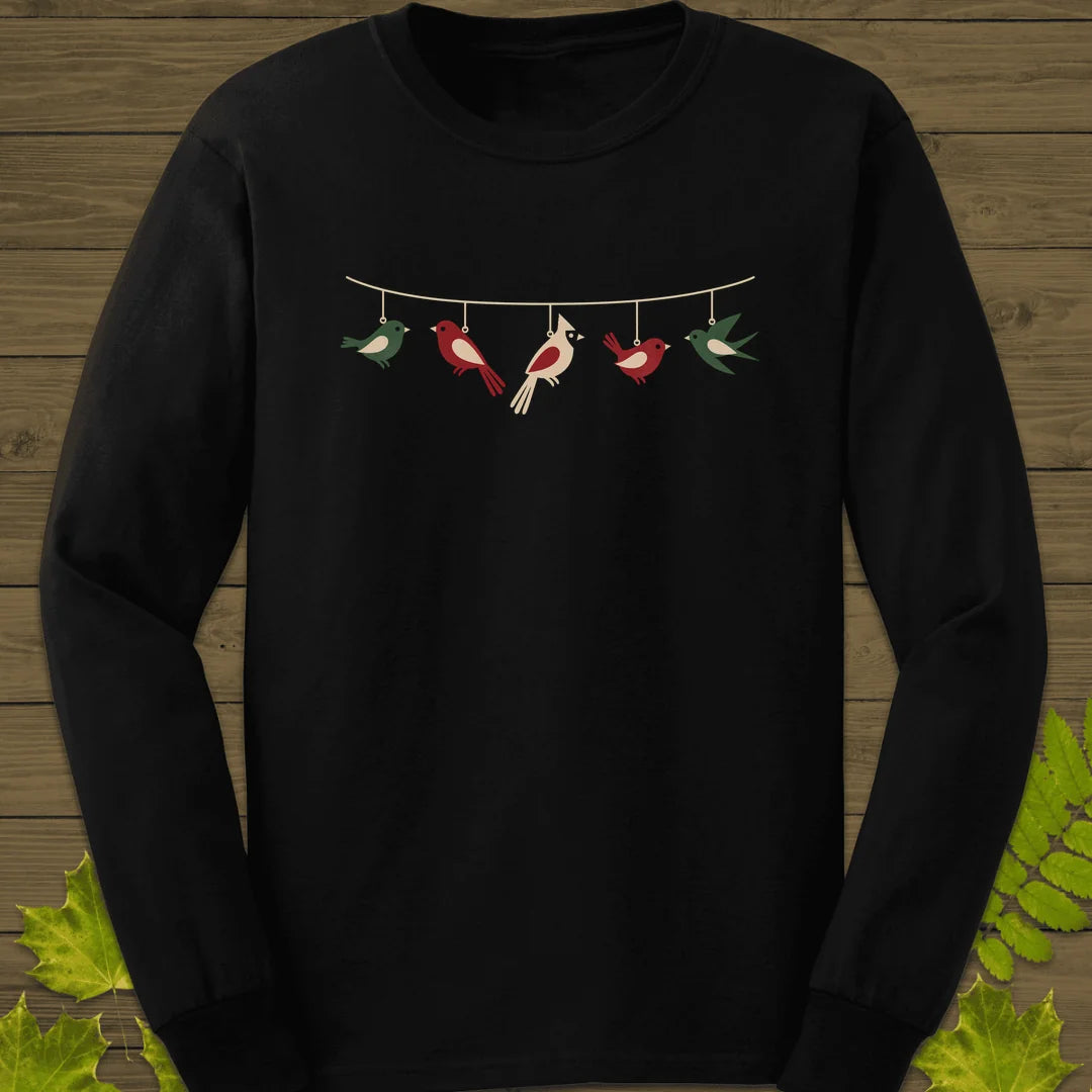 Feathered Garland Long Sleeve in Black