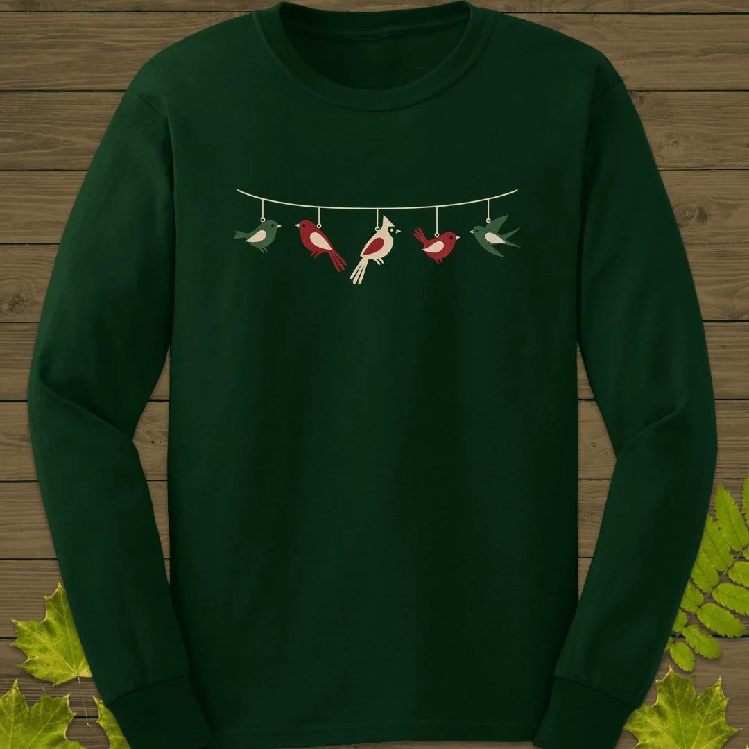 Feathered Garland Long Sleeve in Forest Green