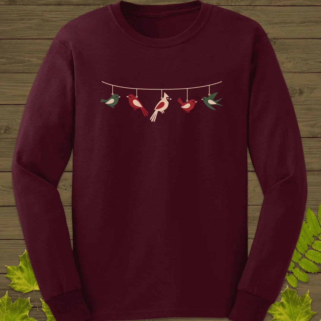 Feathered Garland Long Sleeve in Maroon