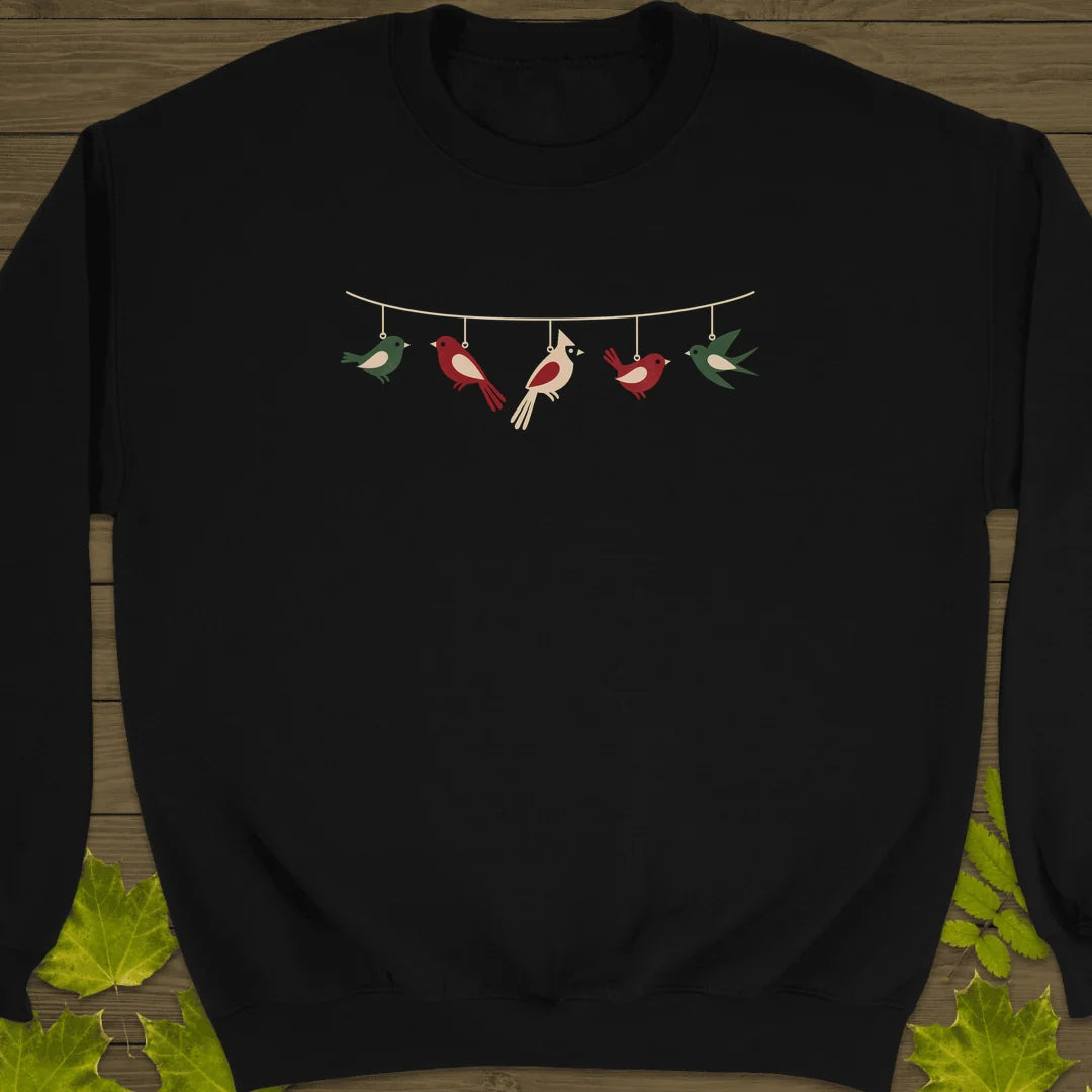 Feathered Garland Sweatshirt in Black