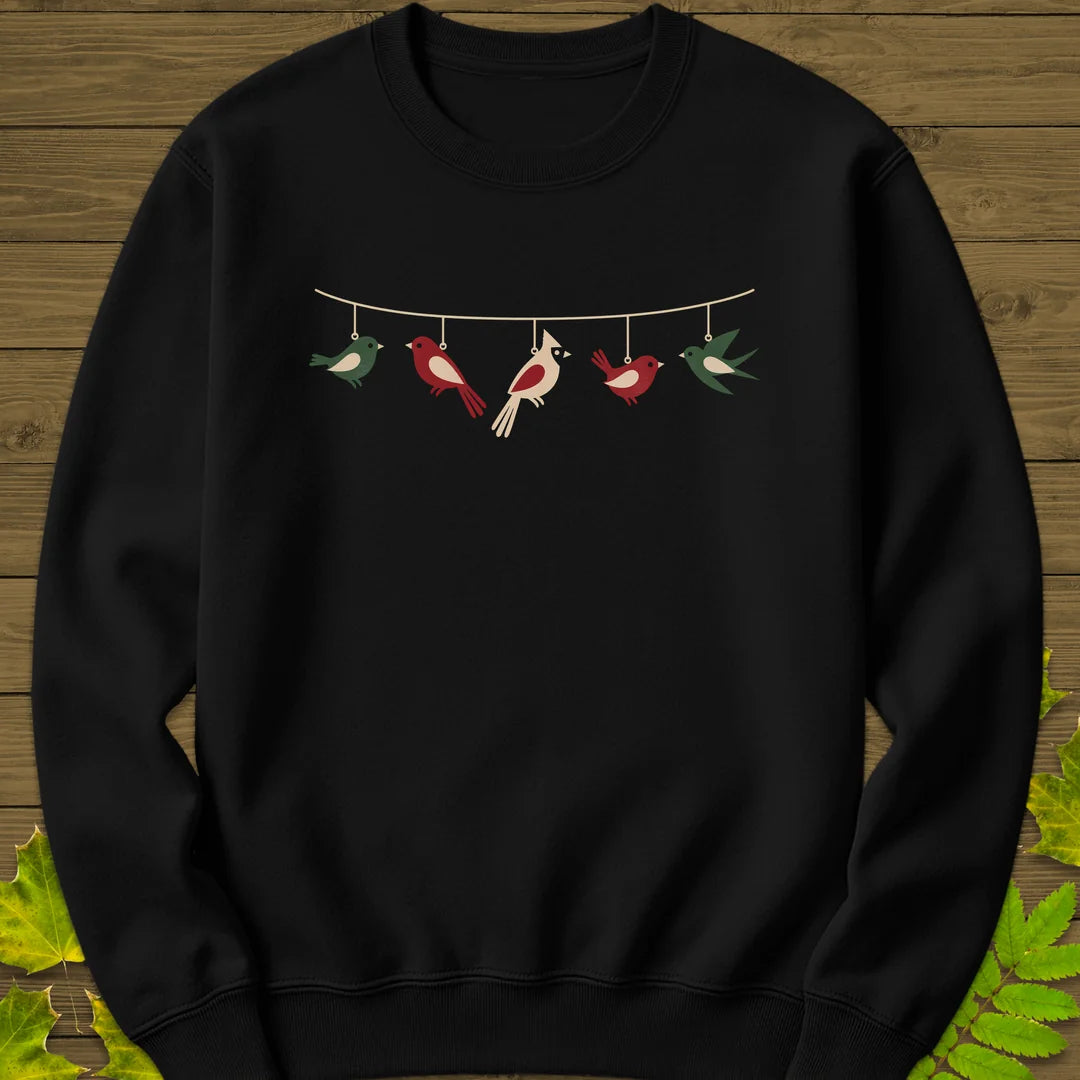 Feathered Garland Sweatshirt in Black