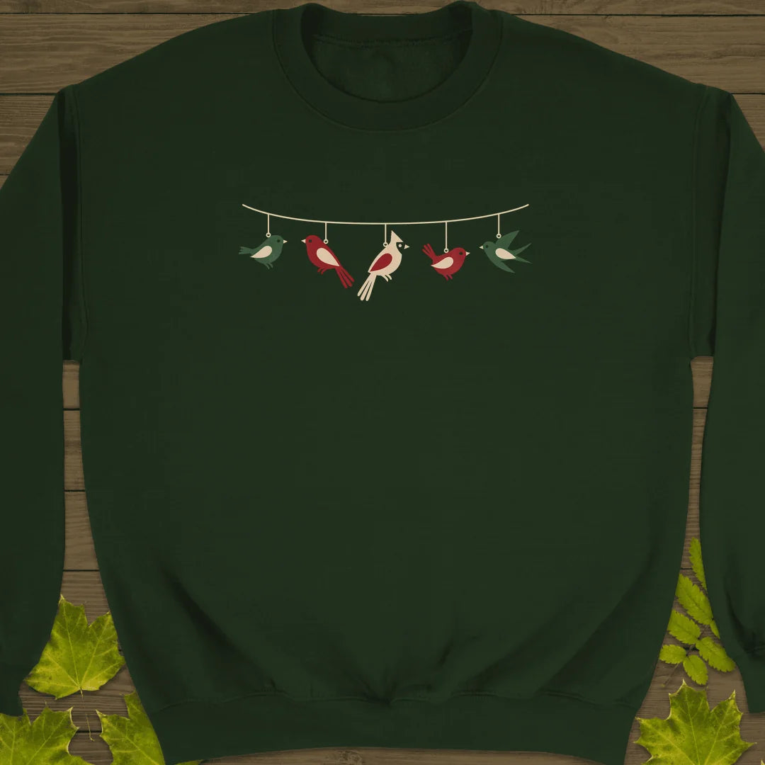 Feathered Garland Sweatshirt in Forest Green