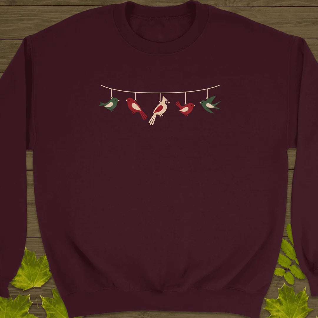 Feathered Garland Sweatshirt in Maroon
