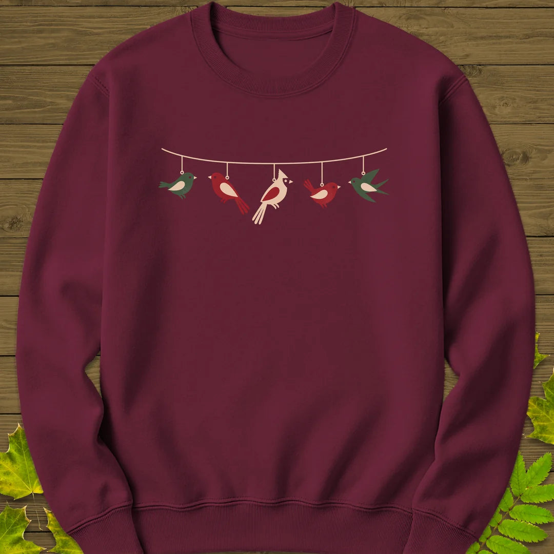 Feathered Garland Sweatshirt in Maroon