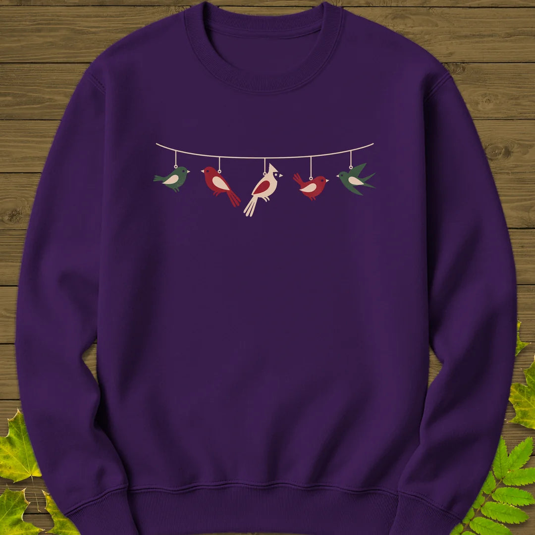 Feathered Garland Sweatshirt in Purple