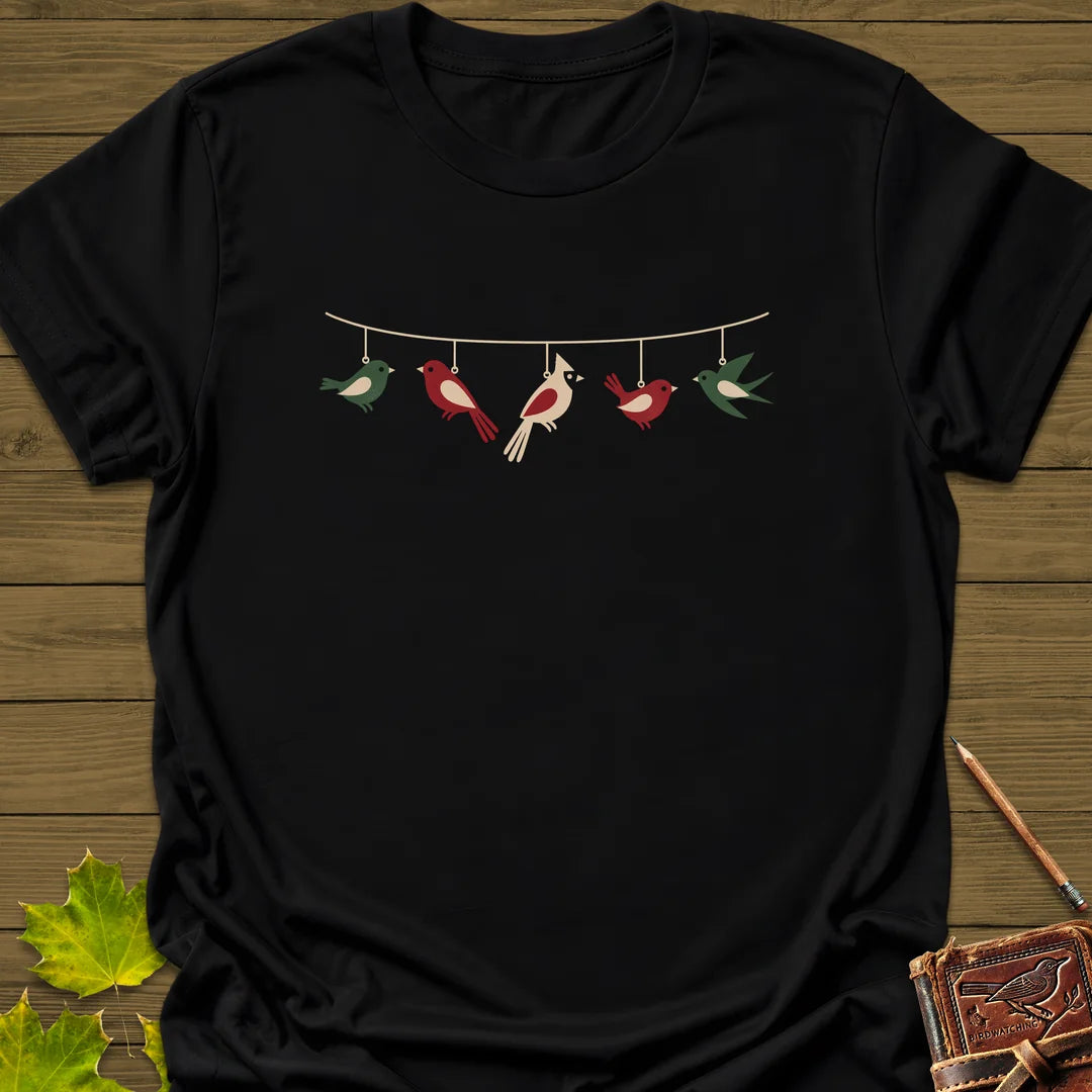 Feathered Garland T-Shirt in Black