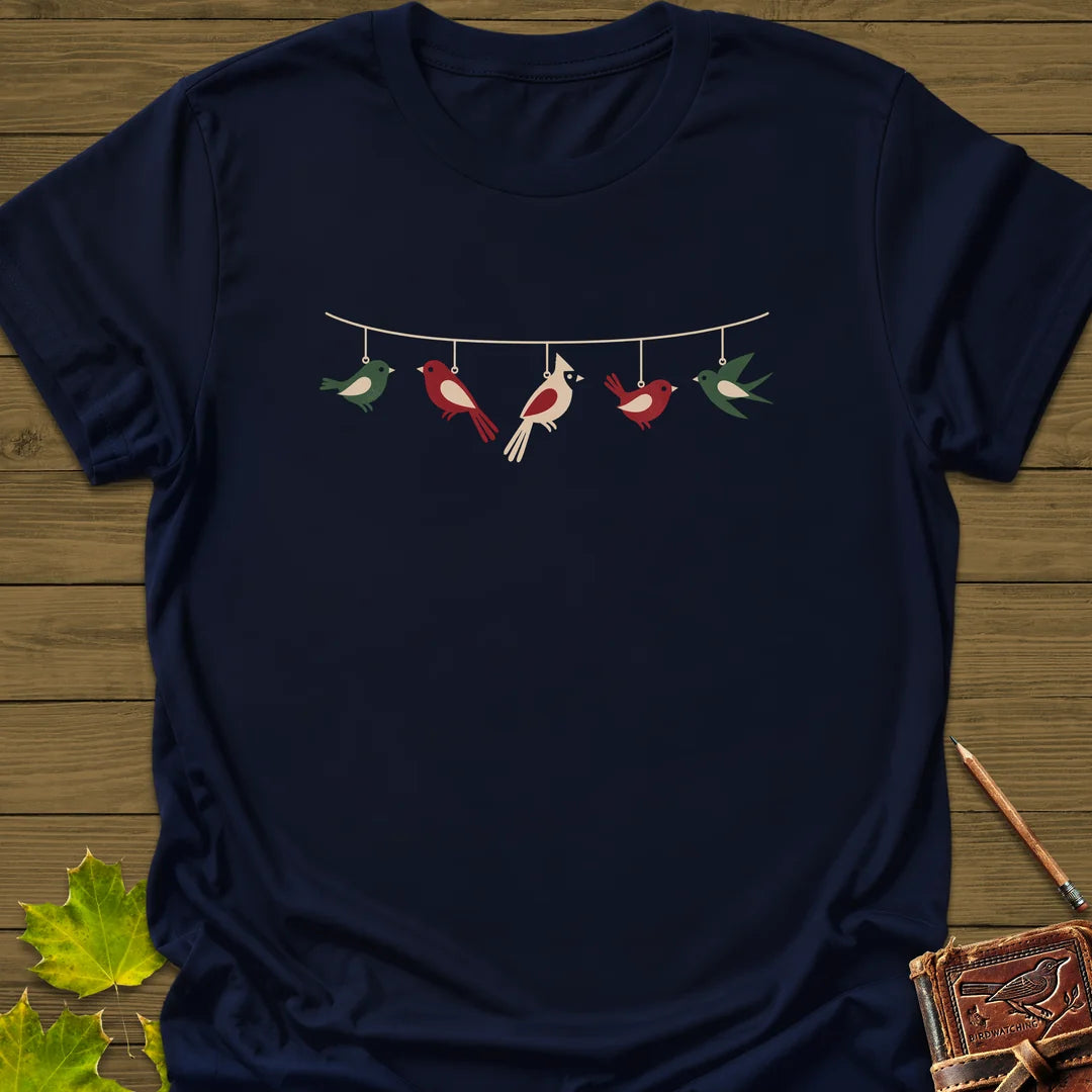 Feathered Garland T-Shirt in Navy