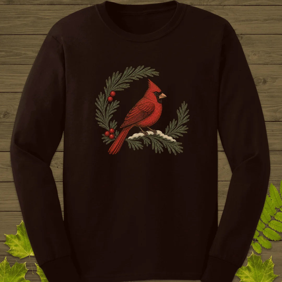 Wreathed In Red Long Sleeve in Dark Chocolate