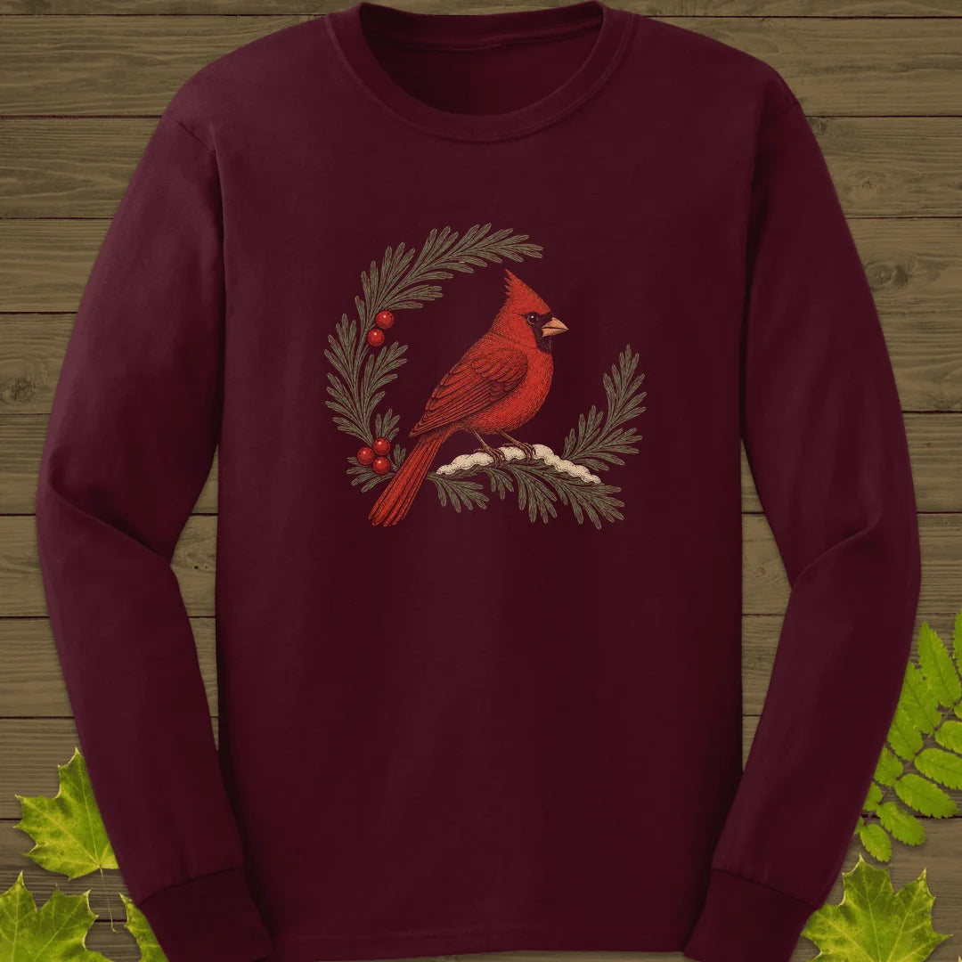 Wreathed In Red Long Sleeve in Maroon