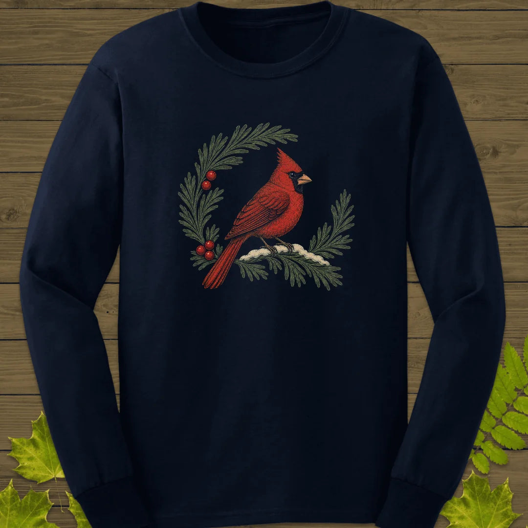 Wreathed In Red Long Sleeve in Navy