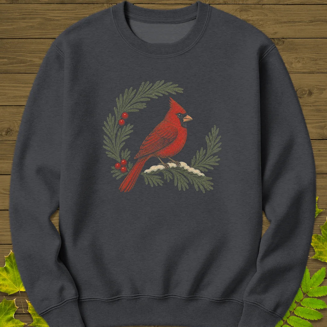 Wreathed In Red Sweatshirt in Dark Heather