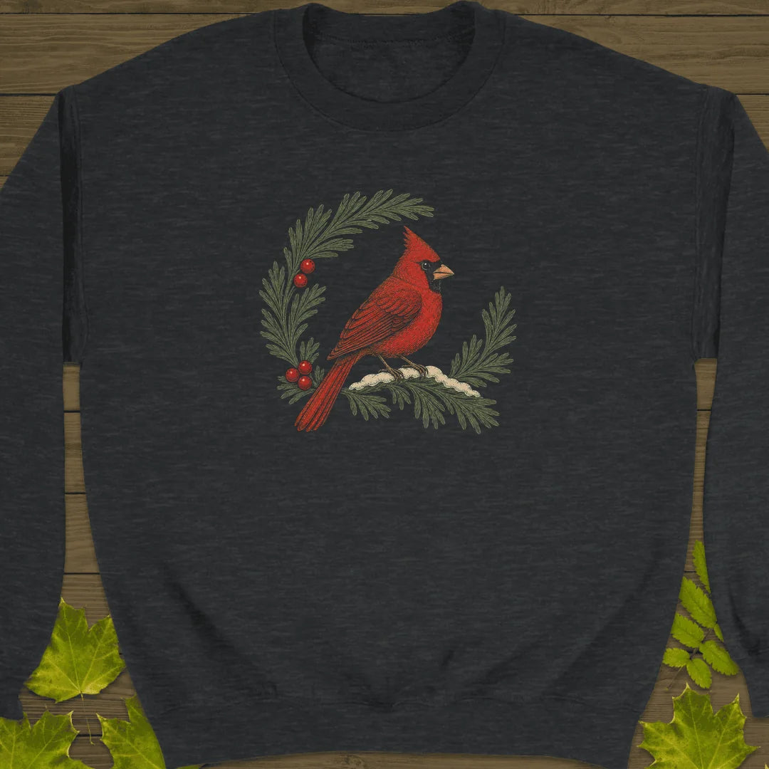 Wreathed In Red Sweatshirt in Dark Heather