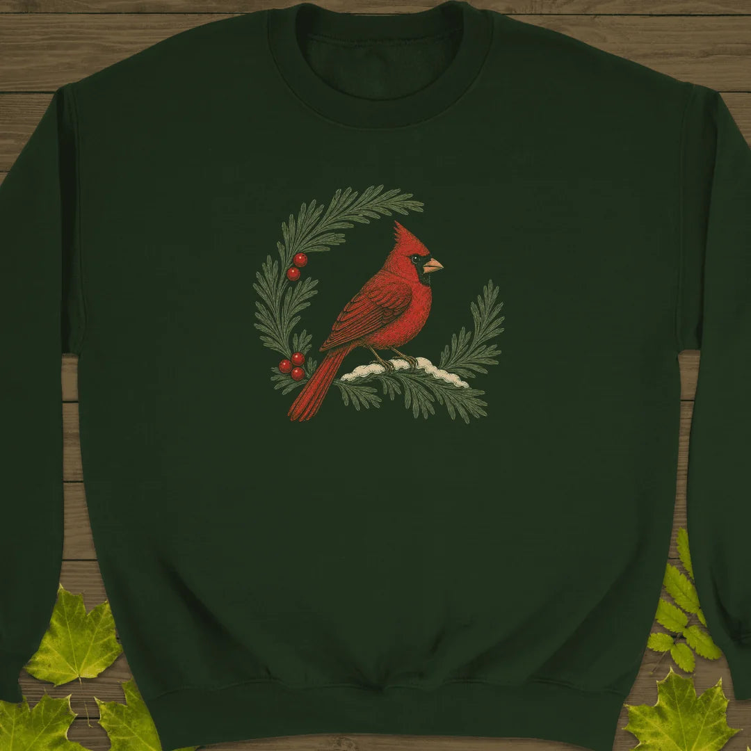 Wreathed In Red Sweatshirt in Forest Green