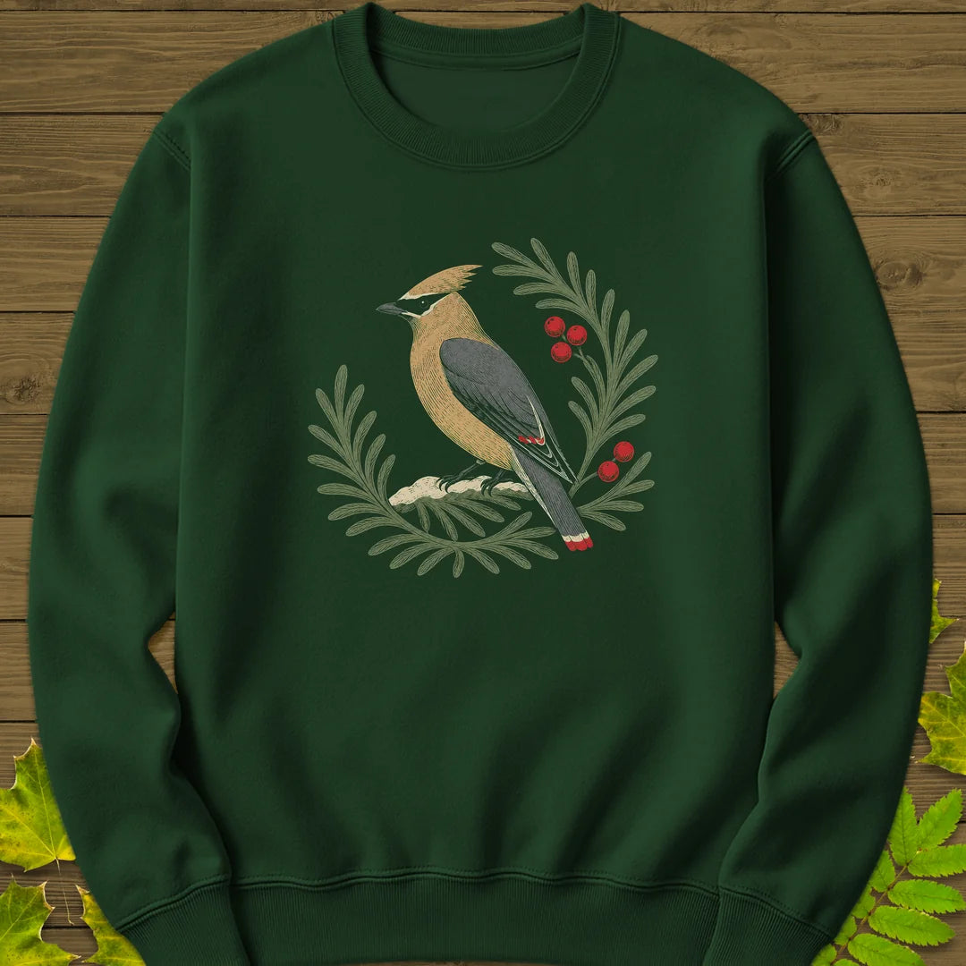 Berries And Branches Sweatshirt in Forest Green