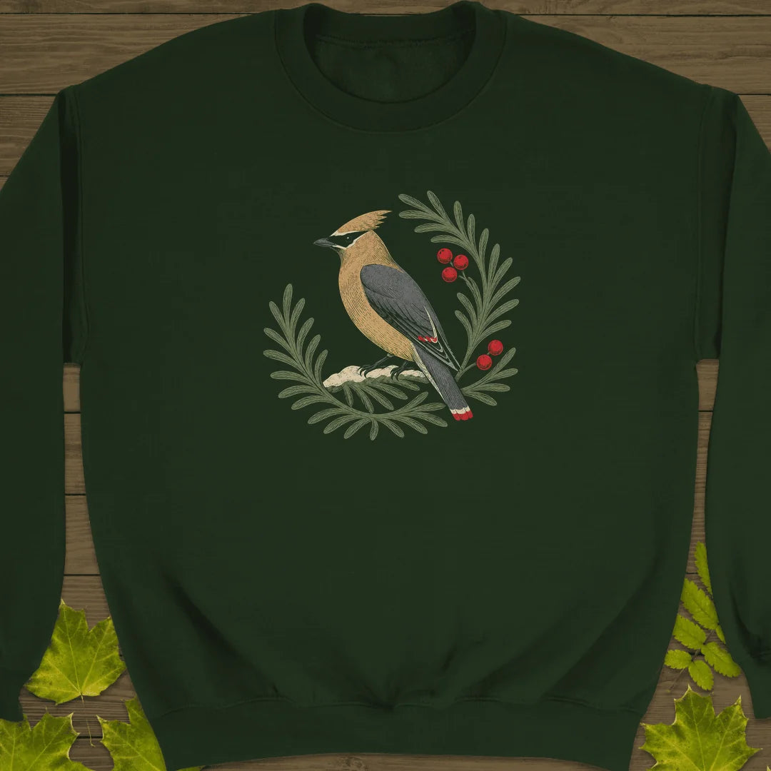 Berries And Branches Sweatshirt in Forest Green