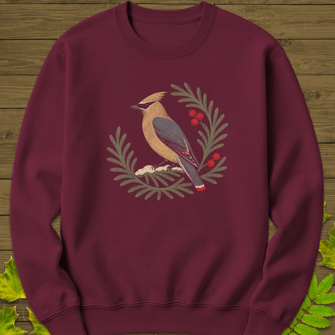 Berries And Branches Sweatshirt in Maroon