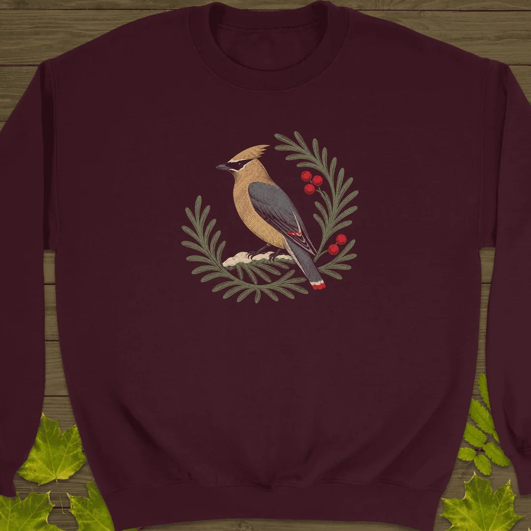 Berries And Branches Sweatshirt in Maroon
