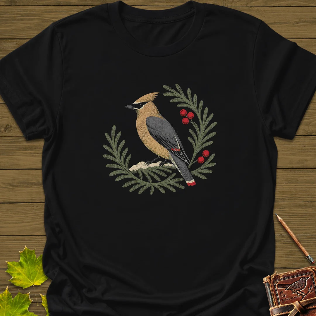 Berries And Branches T-Shirt in Black