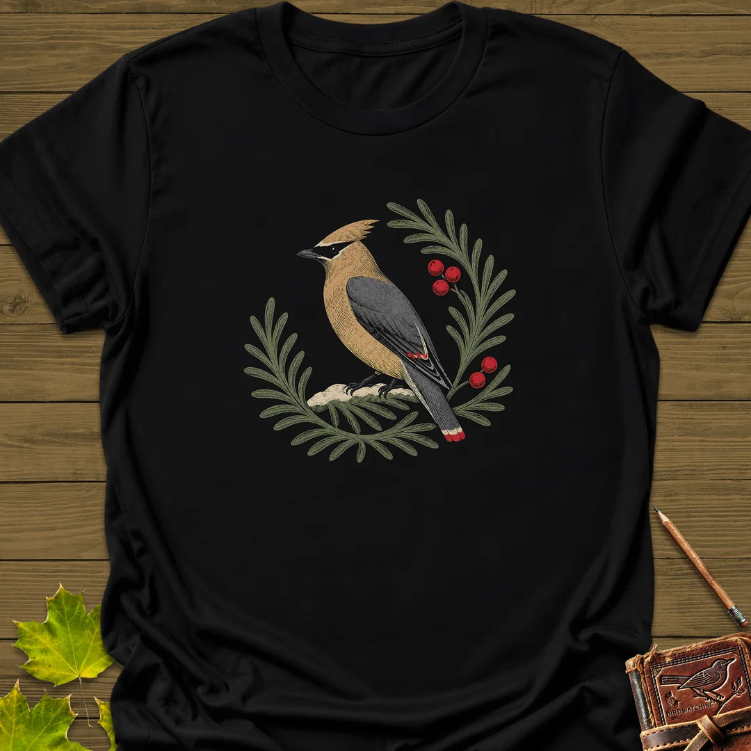 Berries And Branches T-Shirt in Black