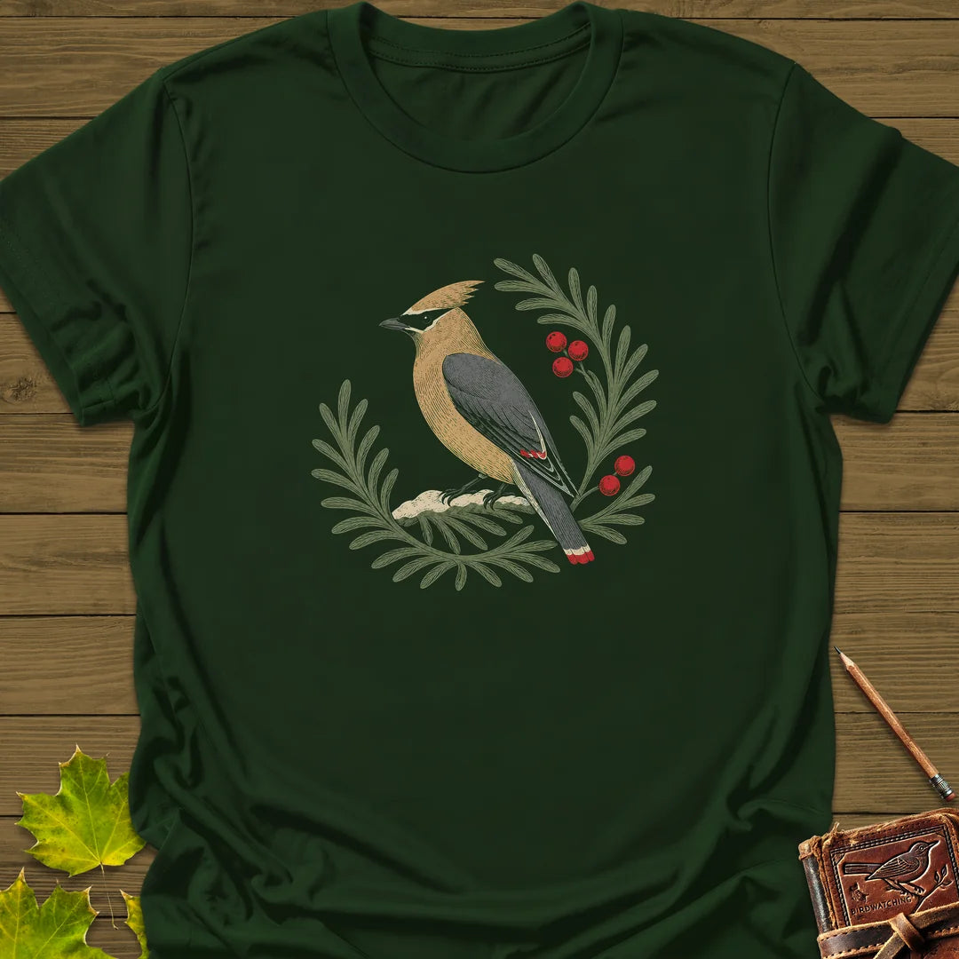 Berries And Branches T-Shirt in Forest Green