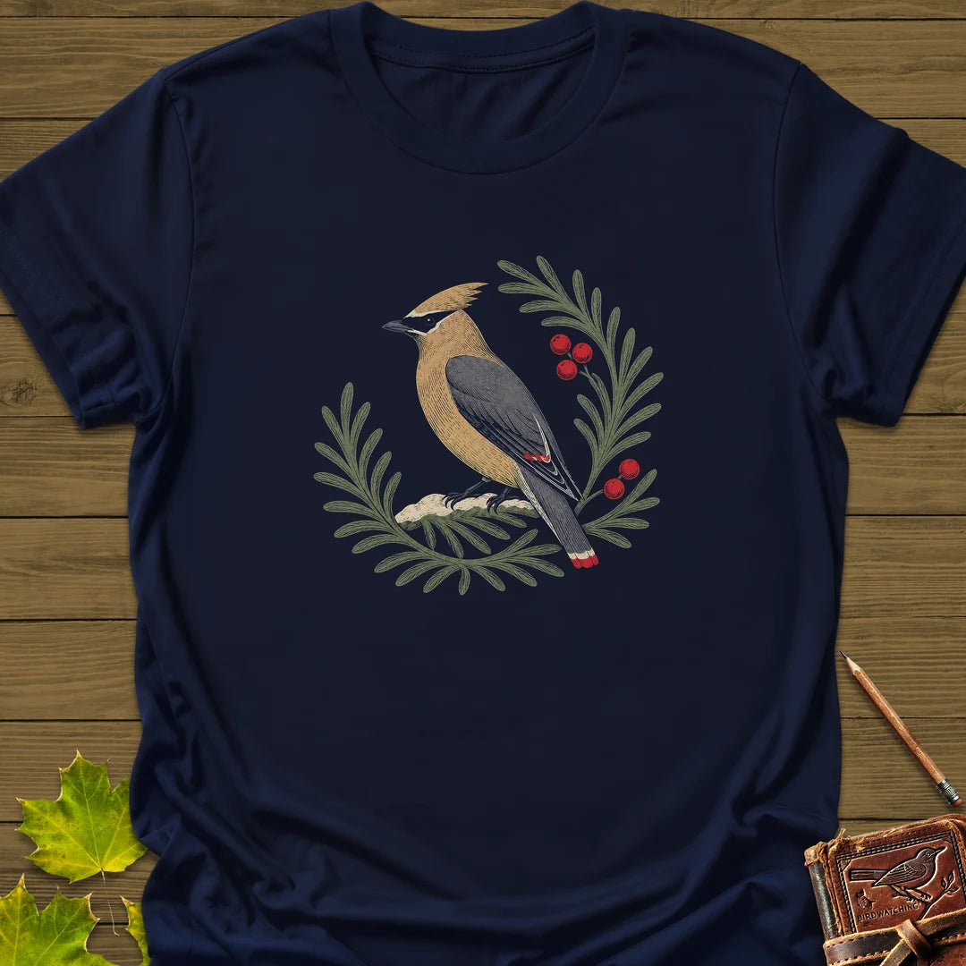 Berries And Branches T-Shirt in Navy