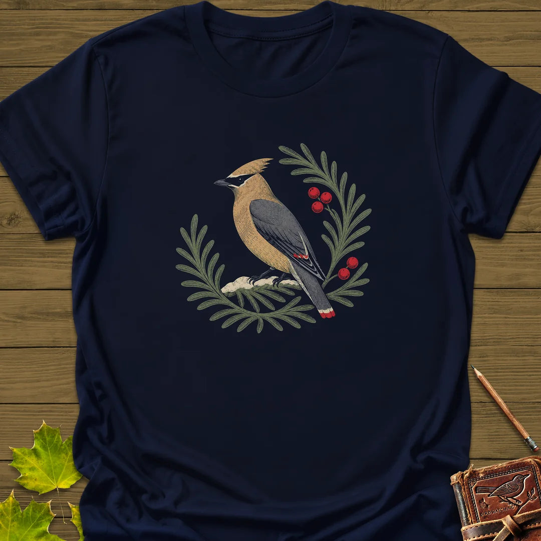 Berries And Branches T-Shirt in Navy
