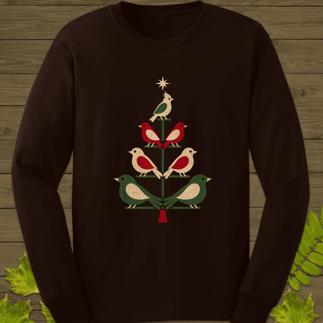 Bird Tree Ornaments Long Sleeve in Dark Chocolate